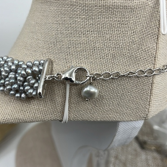 Vintage Honora 16-20" Adjustable Grey Pearl Necklace - Picture 7 of 16